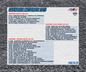 Championnat Motocross 2025  Ligue Grand Est - 125 cc